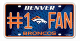 Denver Broncos License Plate #1 Fan - Team Fan Cave