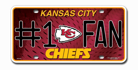 Kansas City Chiefs License Plate #1 Fan - Team Fan Cave