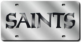 New Orleans Saints License Plate Laser Cut Silver - Team Fan Cave