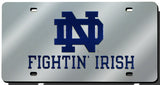 Notre Dame Fighting Irish License Plate Laser Cut Silver - Team Fan Cave