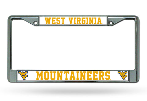West Virginia Mountaineers License Plate Frame Chrome-0