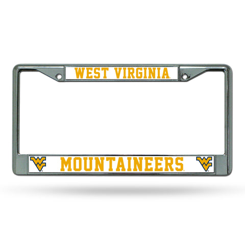West Virginia Mountaineers License Plate Frame Chrome - Team Fan Cave