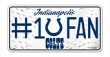 Indianapolis Colts License Plate #1 Fan - Team Fan Cave