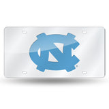 North Carolina Tar Heels License Plate Laser Cut Silver - Team Fan Cave