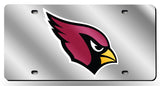 Arizona Cardinals License Plate Laser Cut Silver - Team Fan Cave