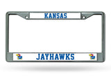 Kansas Jayhawks License Plate Frame Chrome w/Color Logo