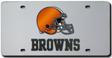 Cleveland Browns License Plate Laser Cut Silver-0