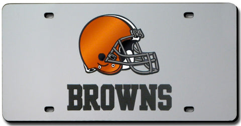 Cleveland Browns License Plate Laser Cut Silver-0