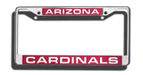 Arizona Cardinals License Plate Frame Laser Cut Chrome - Team Fan Cave