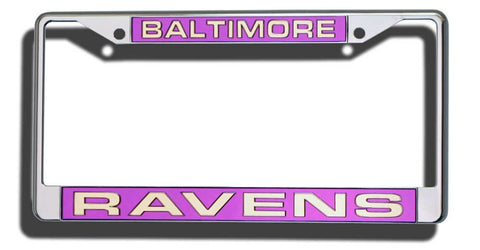 Baltimore Ravens License Plate Frame Laser Cut Chrome - Team Fan Cave