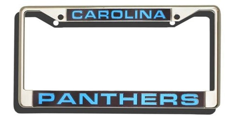 Carolina Panthers License Plate Frame Laser Cut Chrome - Team Fan Cave
