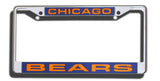Chicago Bears License Plate Frame Laser Cut Chrome - Team Fan Cave