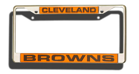 Cleveland Browns License Plate Frame Laser Cut Chrome