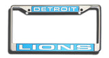 Detroit Lions License Plate Frame Laser Cut Chrome