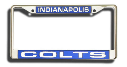 Indianapolis Colts License Plate Frame Laser Cut Chrome