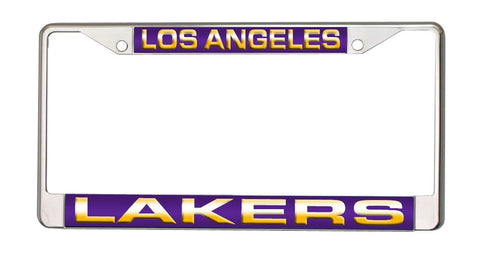 Los Angeles Lakers License Plate Frame Laser Cut Chrome