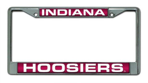 Indiana Hoosiers License Plate Frame Laser Cut Chrome