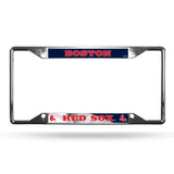 Boston Red Sox License Plate Frame Chrome EZ View - Team Fan Cave