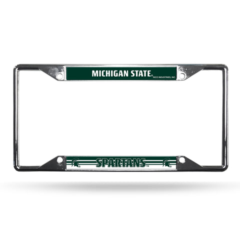 Michigan State Spartans License Plate Frame Chrome EZ View - Team Fan Cave