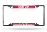 Wisconsin Badgers License Plate Frame Chrome EZ View - Team Fan Cave