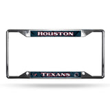 Houston Texans License Plate Frame Chrome EZ View - Team Fan Cave