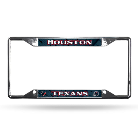 Houston Texans License Plate Frame Chrome EZ View - Team Fan Cave