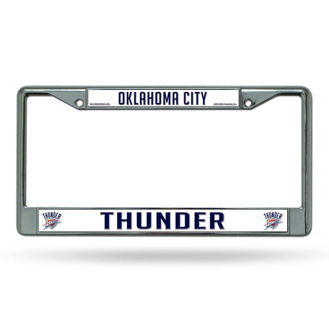 Oklahoma City Thunder License Plate Frame Chrome - Team Fan Cave