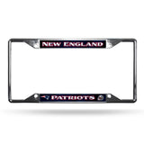 New England Patriots License Plate Frame Chrome EZ View - Team Fan Cave