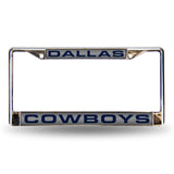 Dallas Cowboys License Plate Frame Laser Cut Chrome Silver