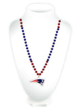 New England Patriots Beads with Medallion Mardi Gras Style - Team Fan Cave