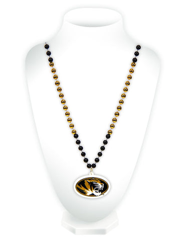 Missouri Tigers Beads with Medallion Mardi Gras Style - Team Fan Cave