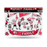 Nebraska Cornhuskers Family Sticker Sheet - Script Logo - Team Fan Cave