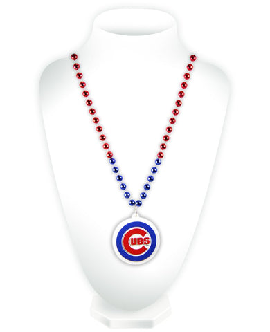Chicago Cubs Beads with Medallion Mardi Gras Style - Team Fan Cave