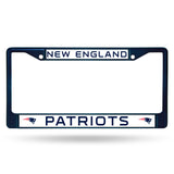 New England Patriots License Plate Frame Metal Navy - Team Fan Cave