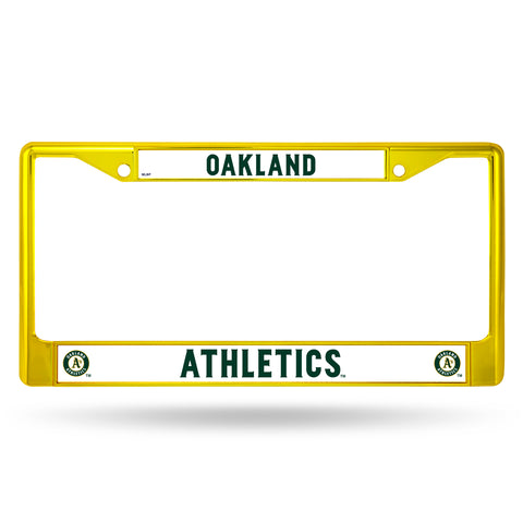 Oakland Athletics License Plate Frame Metal Yellow - Special Order - Team Fan Cave