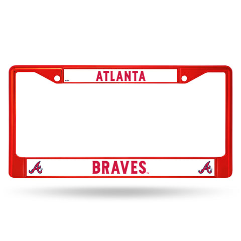 Atlanta Braves License Plate Frame Metal Red - Team Fan Cave