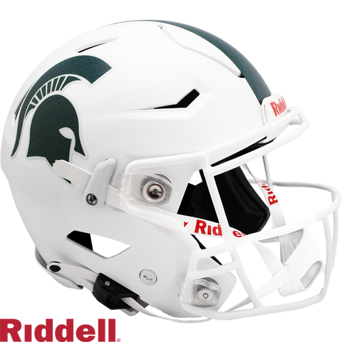 Michigan State Spartans Helmet Riddell Authentic Full Size SpeedFlex Style White-0