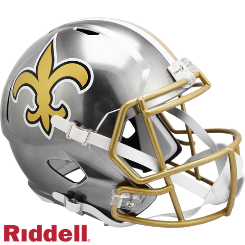 New Orleans Saints Helmet Riddell Replica Full Size Speed Style FLASH Alternate - Team Fan Cave