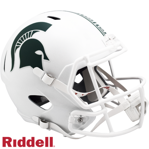 Michigan State Spartans Helmet Riddell Replica Full Size Speed Style White-0