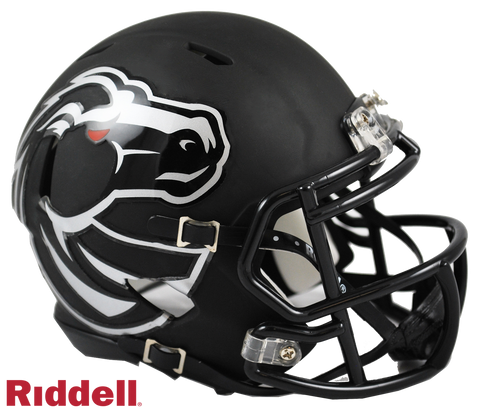 Boise State Broncos Helmet Riddell Replica Mini Speed Style Matte Black-0
