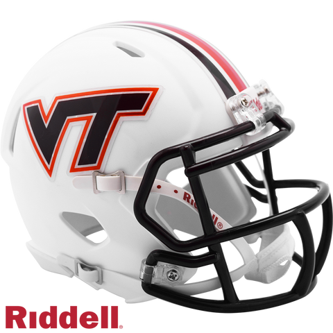 Virginia Tech Hokies Helmet Riddell Replica Mini Speed Style Matte White-0