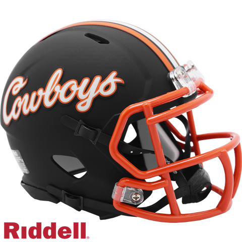 Oklahoma State Cowboys Helmet Riddell Replica Mini Speed Style Cowboys Script-0