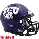 TCU Horned Frogs Helmet Riddell Replica Mini Speed Style Satin Purple-0