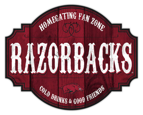 Arkansas Razorbacks Sign Wood 12 Inch Homegating Tavern - Special Order-0