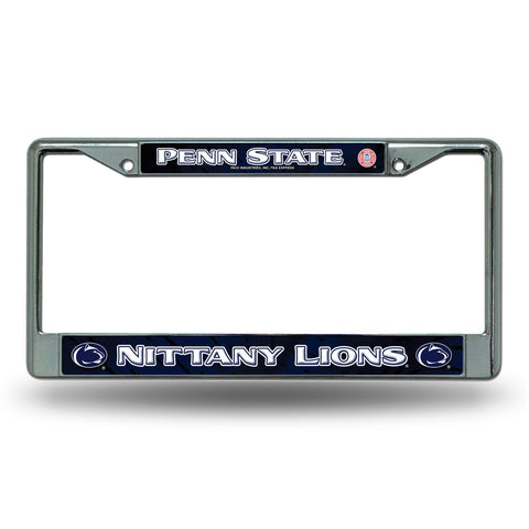 Penn State Nittany Lions License Plate Frame Chrome Printed Insert