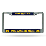 Michigan Wolverines License Plate Frame Chrome Printed Insert