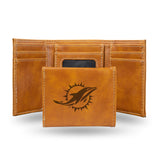 Miami Dolphins Wallet Trifold Laser Engraved
