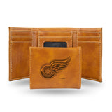 Detroit Red Wings Wallet Trifold Laser Engraved
