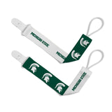 Michigan State Spartans Pacifier Clips 2 Pack-0