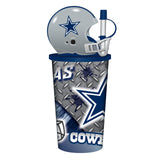 Dallas Cowboys Helmet Cup 32oz Plastic with Straw